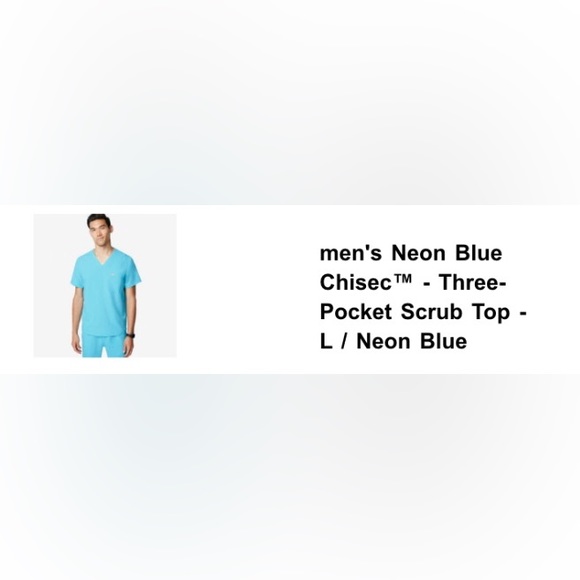 FIGS-Mens-Neon-Blue-Scrub-Set-Large/X-Large - Picture 3 of 3